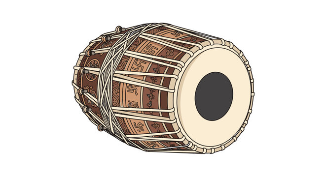 Tabla drum instrument close-up, traditional Indian music