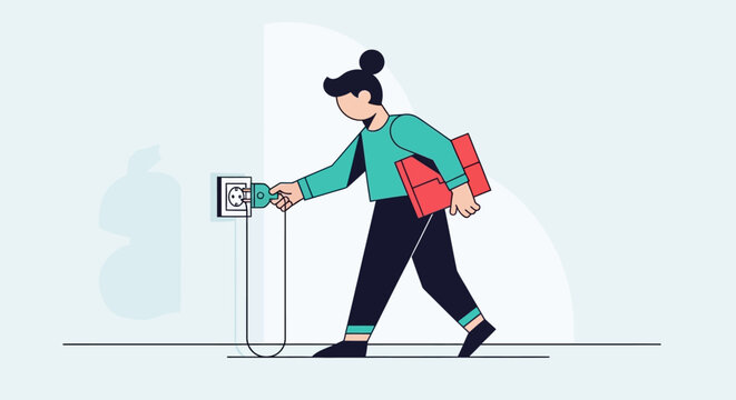 Woman holding smart meter gadget.