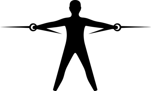 Silhouette of a person exercising with cable machine handles