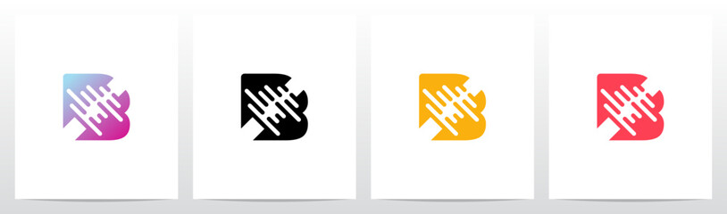Fototapeta premium Split In Half Try to Connect Merging Back Letter Initial Logo Design B