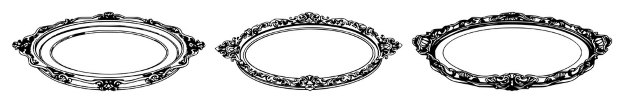 Ornate silver tray set with intricate silver line art design featuring trinkets, patterns, ornamentation with elegant and decorative style
