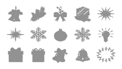 Obraz premium Christmas Cross Stitch Icons Winter Holiday Embroidery Set