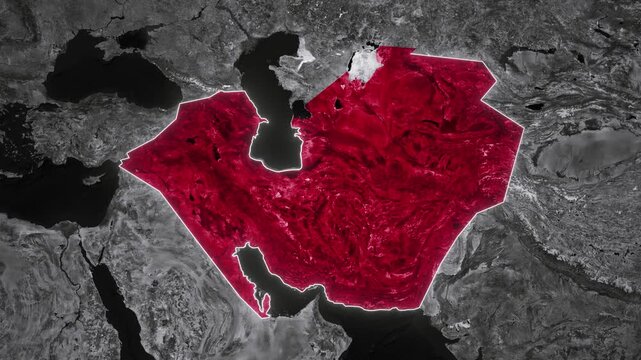 Timurid Empire Map Animation. Documentary, glowing outline, Dark map animation of the Timurid Empire. 4k.