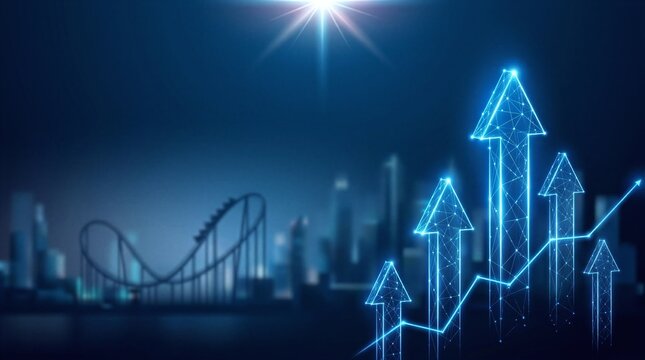 A long exposure shot of a city skyline at night.