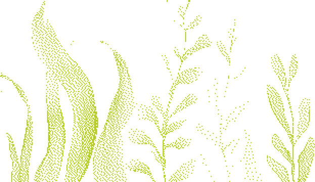Delicate Green Plant Stems with Soft Focus and Copy Space