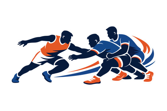 Kabaddi Players in Action Illustration