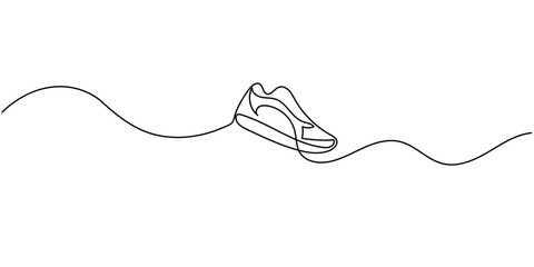Obraz premium Continuous Line Drawing Of Athletic Running Sneaker Shoe