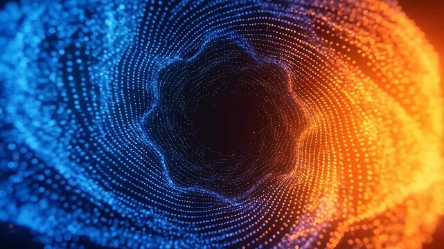 Abstract digital sphere with glowing particles
