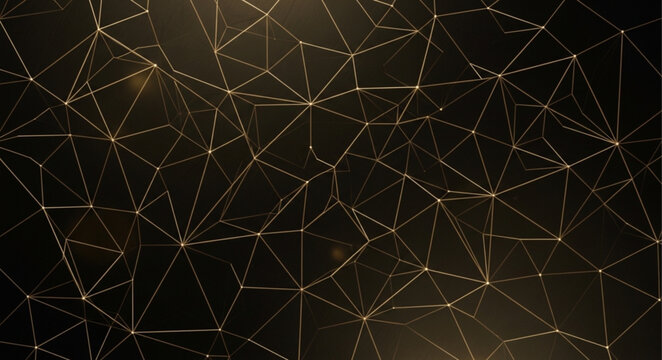 Abstract geometric network pattern with glowing connections.