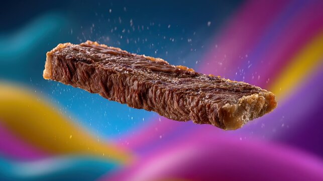 Delicious Chocolate Brownie on Colorful Table
