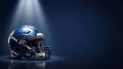 Fototapeta premium American football helmet in spotlight