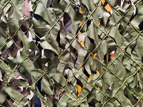 Camouflage netting texture creating military abstract pattern