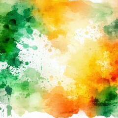 Fototapeta premium Abstract colorful watercolor background featuring an artistic paint splash texture with ink splatters and a grunge brush pattern on paper