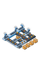 Obraz premium A futuristic factory with robotic assembly lines.
