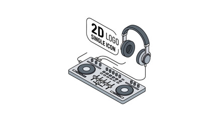 Simple illustration of a DJ setup. © arif