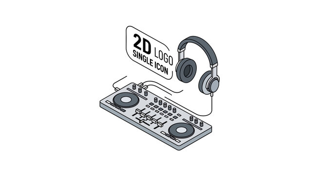 Simple illustration of a DJ setup.