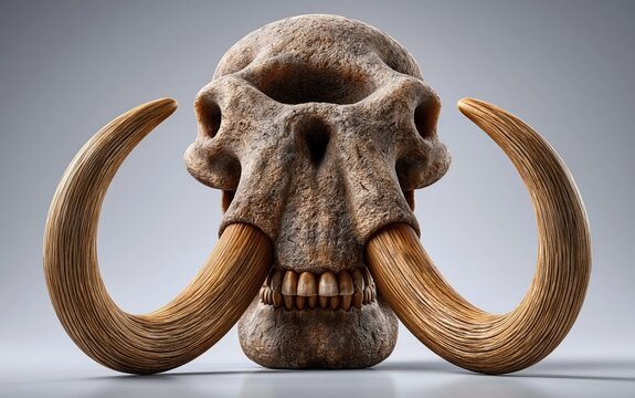 Ancient Ivory Mammoth Tusks Trophy