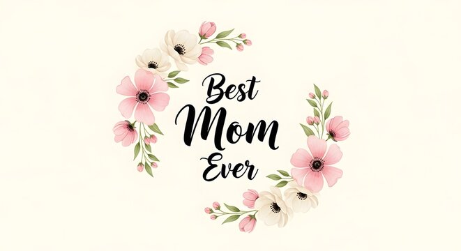 Best mom ever beautiful floral design for happy mothers day