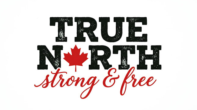 True north a canadian pride statement with maple leaf symbolism