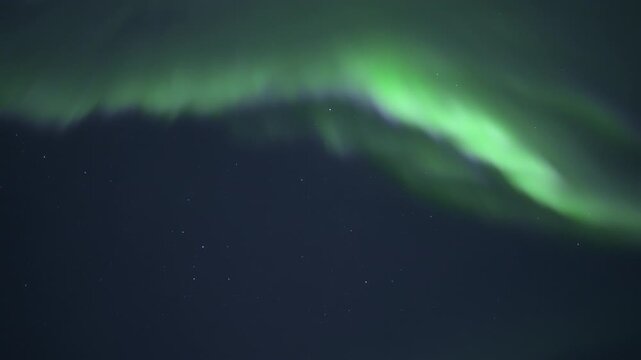 Active northern lights moving across the sky, real time