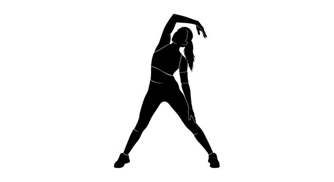 Black silhouette of a dancing woman