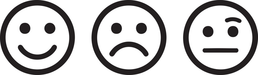 Fototapeta premium Creative Emoji Face Feeling Icon Set