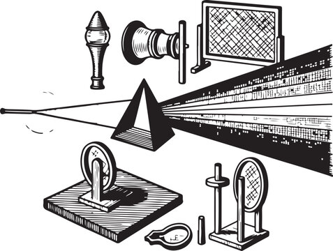 Understanding Light Science Optics Basics Tools Applications vector illustration