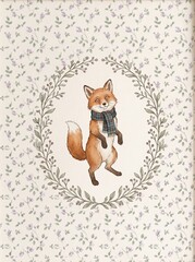 Fototapeta premium Vintage watercolor woodland nursery art set. Featuring fox, bunny, frog, and silly goose with teacup and kettle. Whimsical wall decor for kids room prints.