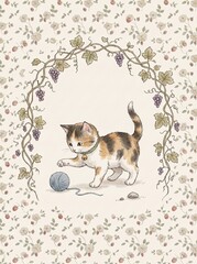 Fototapeta premium Watercolor woodland nursery animals art bundle. Featuring Silly Goose, rabbits, hedgehogs, and badger. Hand-drawn vintage kids wall decor prints collection.