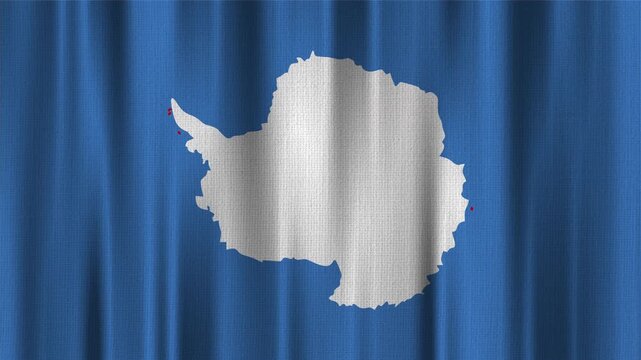 Antarctica Flag Animation With Fabric Texture
