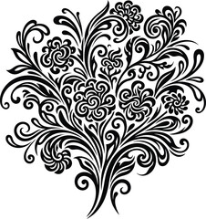 Obraz premium Intricate floral design with swirling leaves and flowers