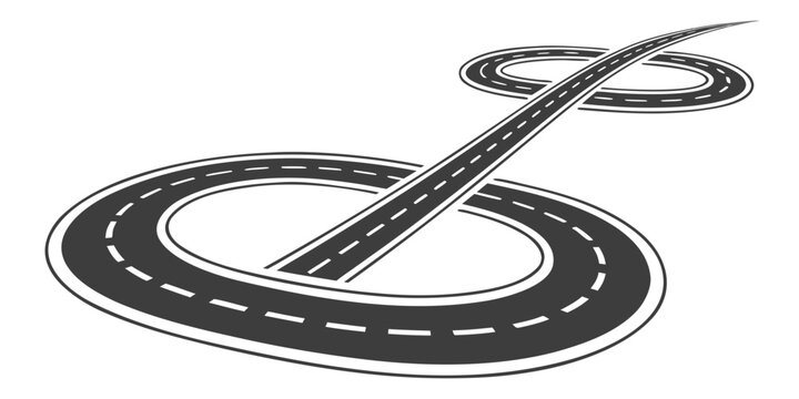 Abstract infinity road symbolizing endless journey or possibilities with never ending infinity possibilities transport abstract connection interchange direction repetition