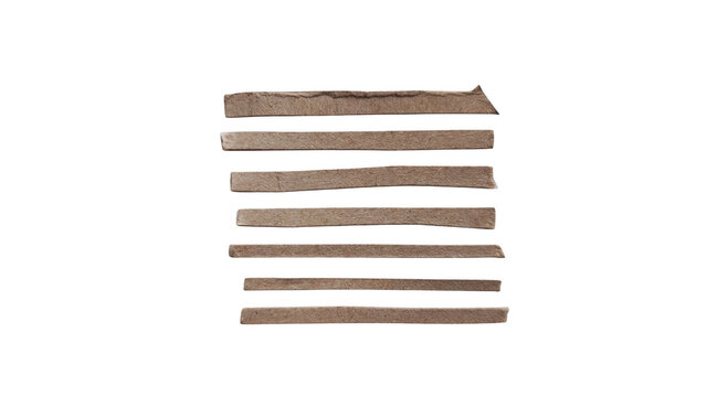 Modern minimalist wooden business cards stack isolated on transparent background