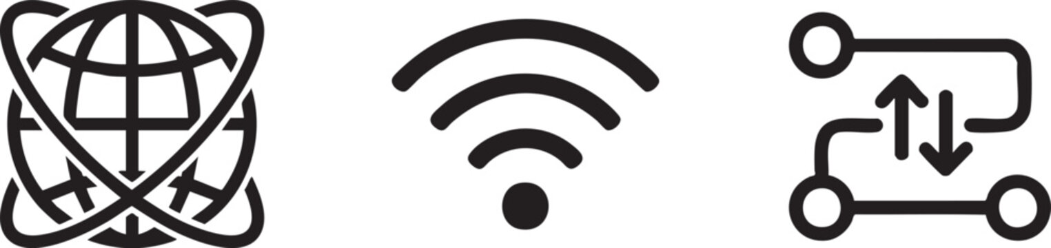 Three network communication icon collection pack