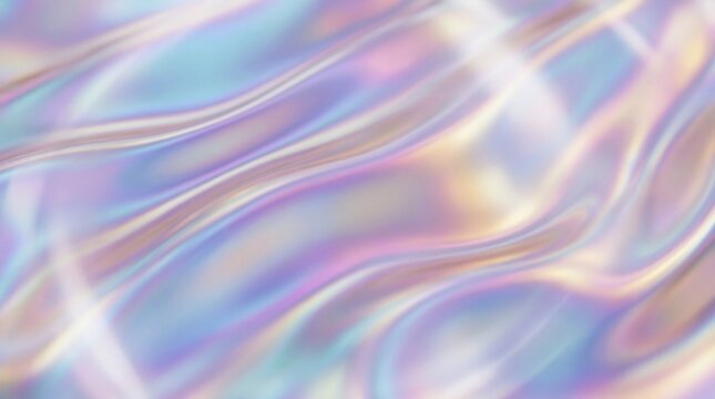 Iridescent Holographic Wavy Abstract Background