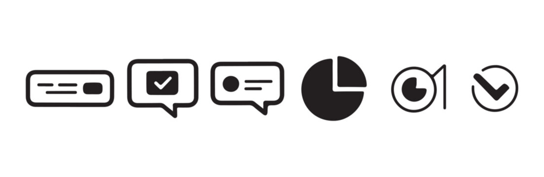 Communication icons chat message and pie chart.