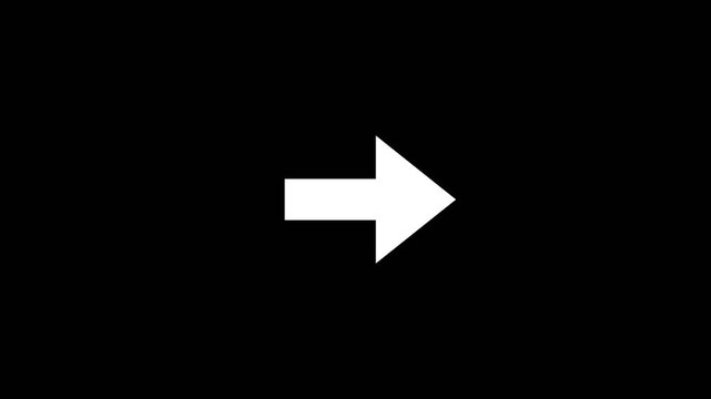 A white arrow icon appears and points to the right to show direction for navigation or progress.