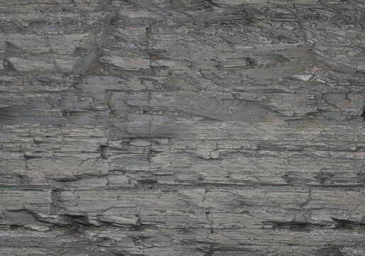 Dark grey shale or metamorphic rock layers, 3D render texture