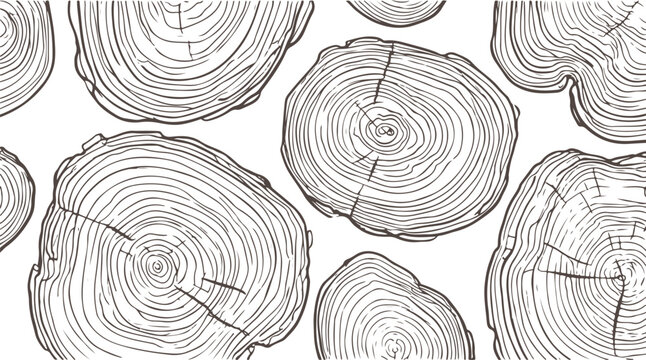 Black and white wood slice pattern tree rings