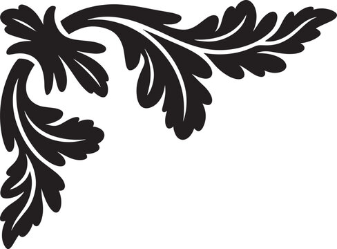 Acanthus Leaf Corner Ornament Vector