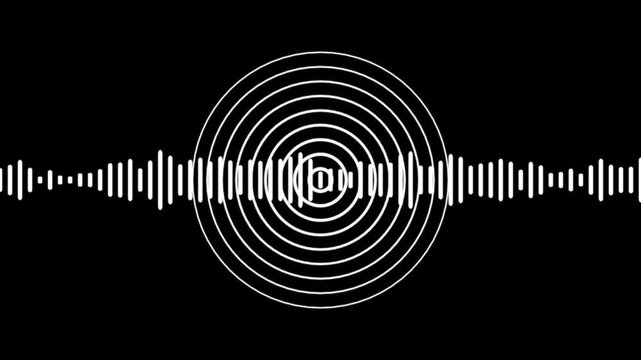 Podcast recording microphone icon with digital sound wave, Podcast recording Audio Icon with Microphone and waveform equalizer with alpha channel.