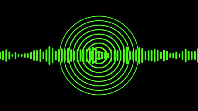 Podcast recording microphone icon with digital sound wave, Podcast recording Audio Icon with Microphone and waveform equalizer with alpha channel.