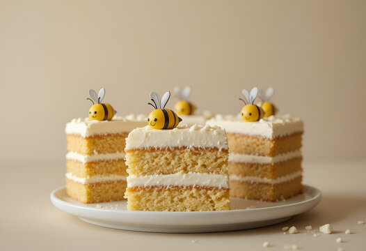 cake slices with creamy frosting