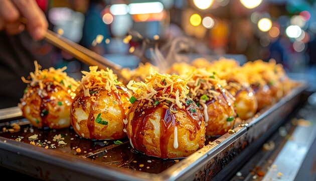 Takoyaki Kugeln frisch vom Stra&szlig;enstand