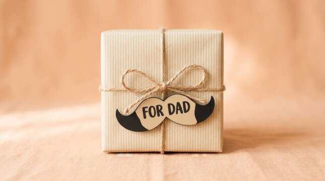 A gift for dad a thoughtfully wrapped present with heartfelt tag