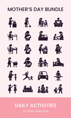 Obraz premium Mom Love Icon Pack
