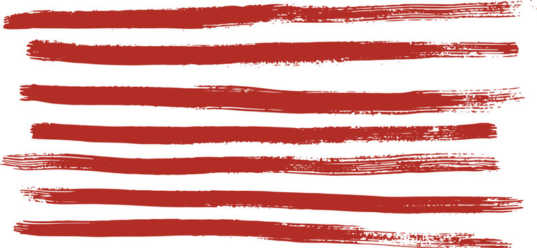 Red brush strokes on white background stripe