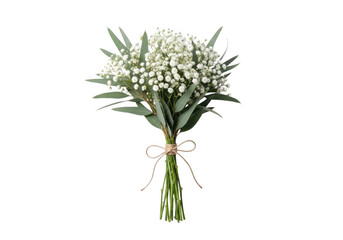 Fototapeta premium Bouquet of white flowers isolated on transparent background