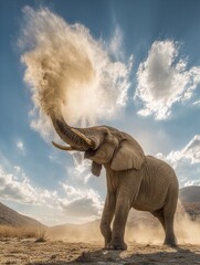Fototapeta premium elephant in the desert
