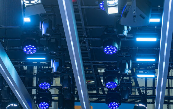LED spot light. Modern stage illumination equipment